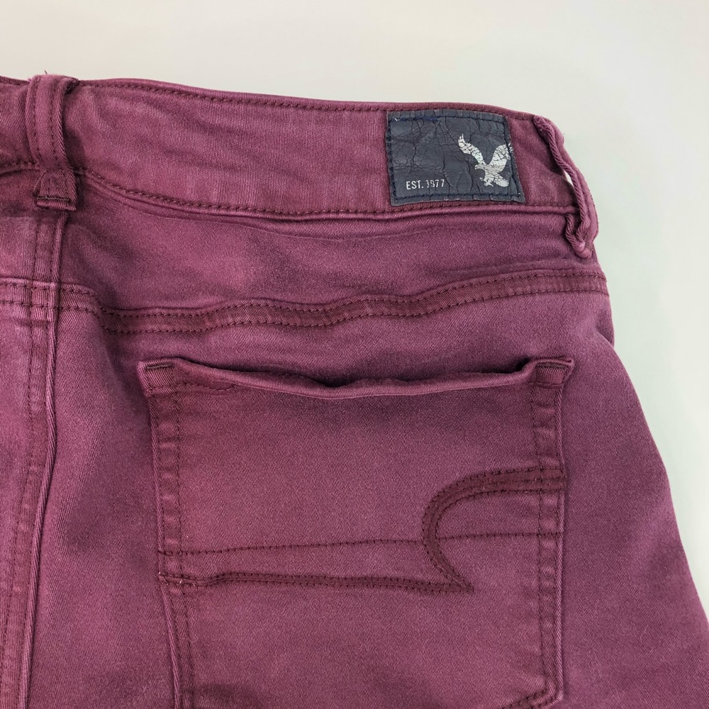American Eagle Shorts Shortie 10 Red cutoffs jean - Picture 6 of 8